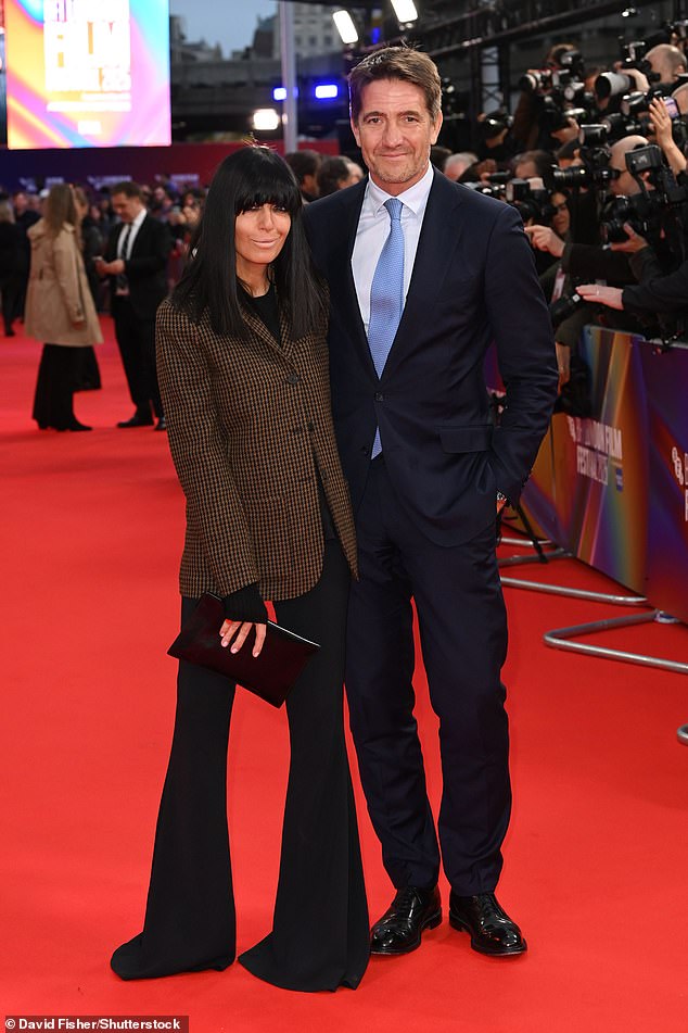 Claudia Winkleman steps out with husband Kris Thykier at London Film Festival as they enjoy rare red carpet appearance together