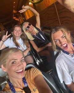 Denise Van Outen delights fans as she enjoys family-friendly theme park adventure with Holly Willoughby and Abbey Clancy at Universal Orlando’s Epic Universe