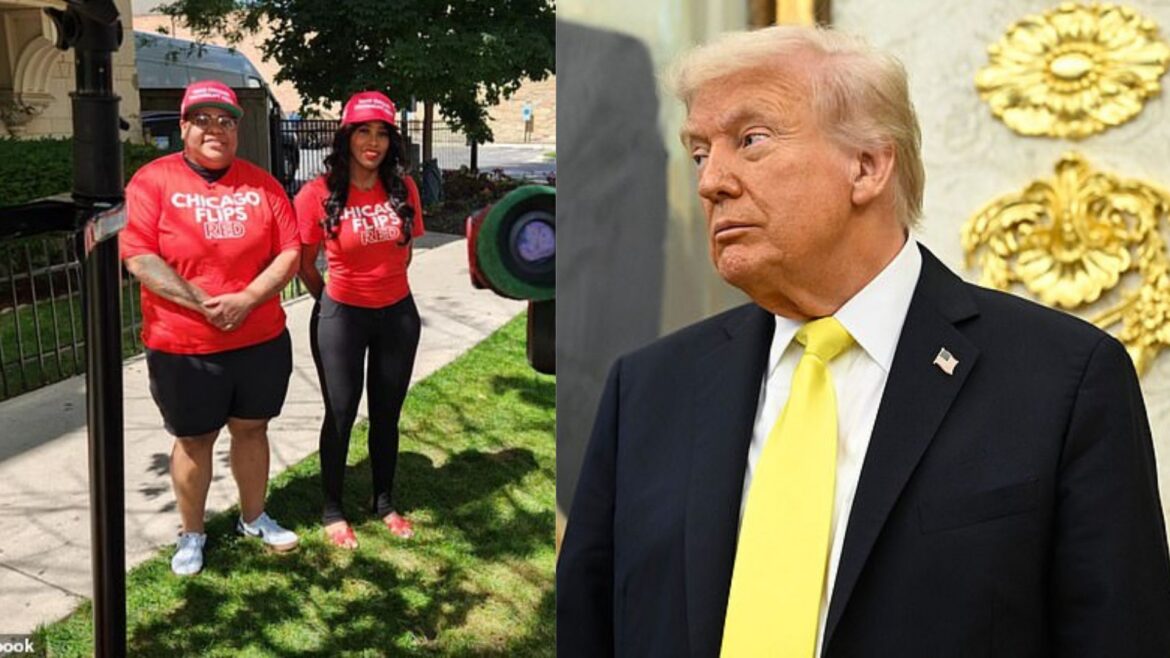 Donald Trump hails beautiful black women walking proudly in MAGA hats while unveiling new anti-crime operation in Chicago