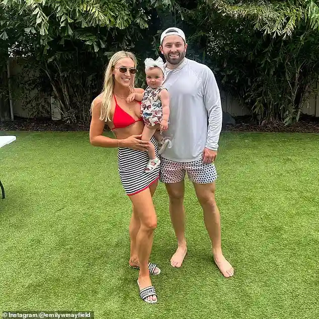 Baker Mayfield joyfully reveals his growing family as the Buccaneers quarterback announces a baby boy is on the way in Tampa Bay