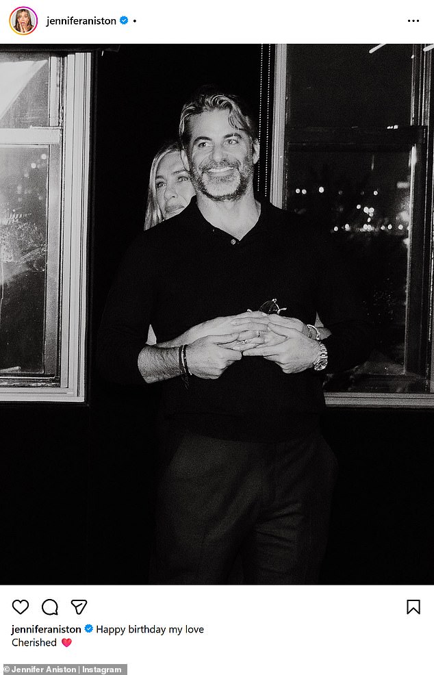 Jennifer Aniston celebrates new romance as she shares loving birthday photo with boyfriend Jim Curtis in Los Angeles