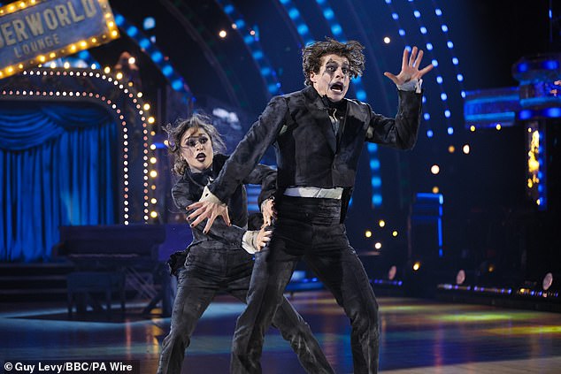 Lewis Cope stuns judges and audience at the Strictly Come Dancing Halloween show in London as he earns the first perfect score of the season with a haunting dance