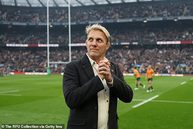 Lewis Moody receives a standing ovation at Twickenham as the former England rugby captain returns to deliver the match ball after revealing his battle with motor neurone disease