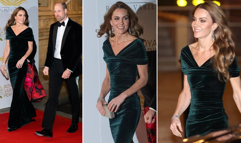 Catherine Dazzles in Emerald Green Gown While William Joins Her for a Rare Black Tie Evening at the Royal Albert Hall in London