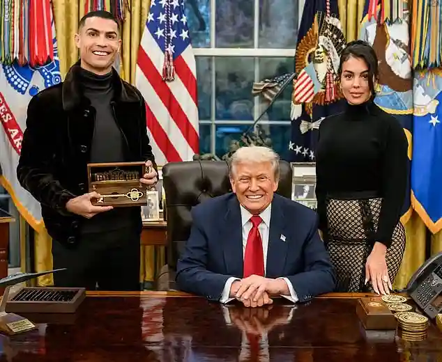 Ronaldo and fiancée Georgina Rodriguez pose with Trump in Washington as fans react with shock, humor, and criticism online