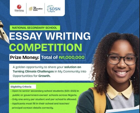 SDSN Nigeria and The Sterling Team Invite Senior Secondary School Students Across Nigeria to Submit Essays Addressing Local Climate Challenges