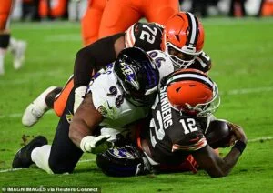 Rookie quarterback Shedeur Sanders admits rough start after entering game for Cleveland Browns against Baltimore Ravens