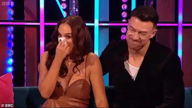 Vicky Pattison tearfully reflects on her Strictly Come Dancing exit as she comforts partner Kai Widdrington during emotional It Takes Two interview in London